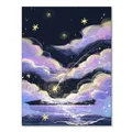 Peinture diamant nuit ciel étoilé 20 à 40 cm carré ou rond – Couleur VIOLETTE/Violet (XP-5571)