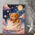 Peinture diamant nuit étoilée ours 20 à 70 cm – Couleur BLANC (01)