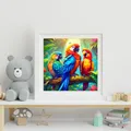 Peinture diamant oiseau perroquet 20 à 50 cm carré ou rond – 3