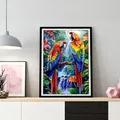 Peinture diamant oiseau perroquet 20 à 70 cm carré ou rond – 3