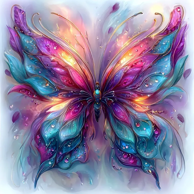 Peinture diamant papillon 20x20 à 50x50 cm
