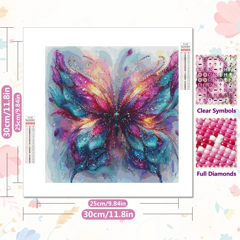 Peinture diamant papillon 20x20 à 50x50 cm