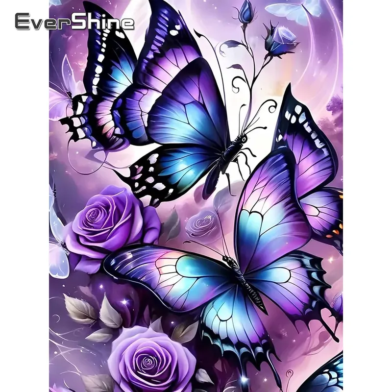 Peinture diamant papillon animal 20x30 à 50x70 cm
