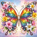 Peinture diamant papillon fleur 30x30 cm – Couleur BLANC