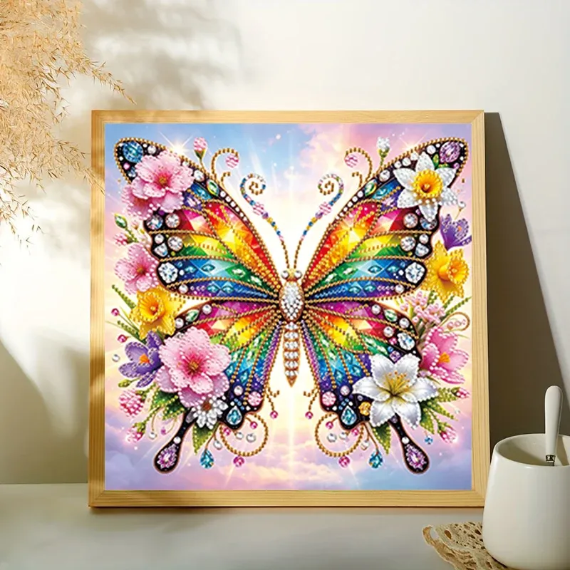 Peinture diamant papillon fleur 30x30 cm