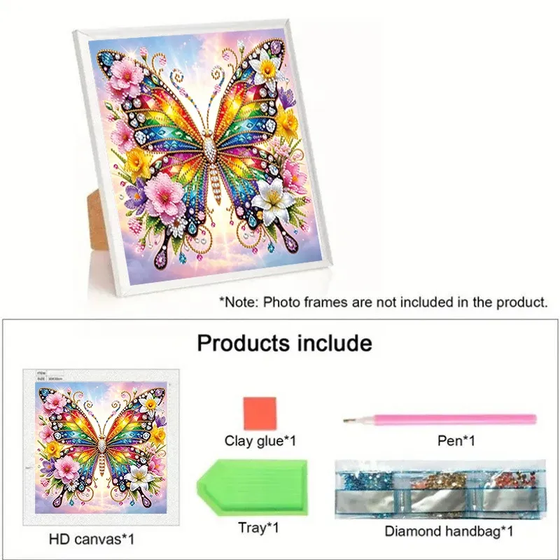 Peinture diamant papillon fleur 30x30 cm