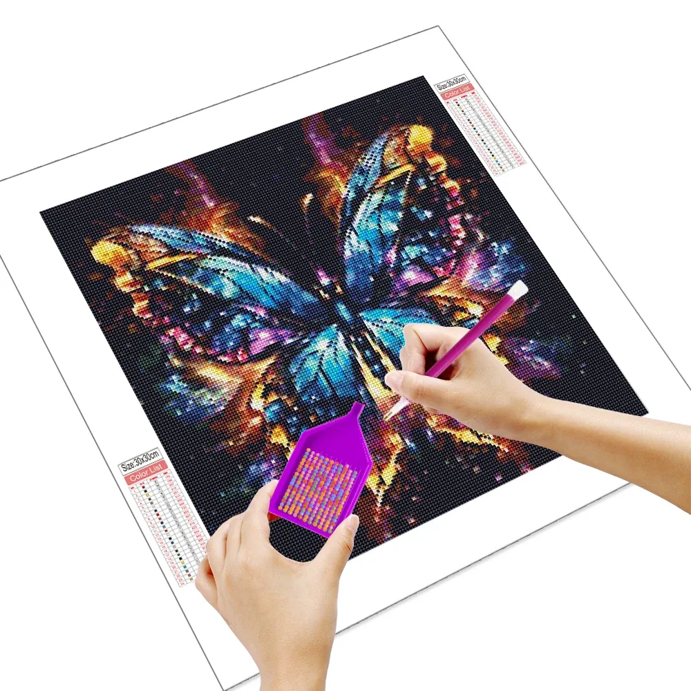 Peinture diamant papillon iridescent 30x30 cm