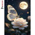 Peinture diamant papillon rose lune 20 à 50 cm – 1