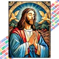 Peinture diamant Pâques Jésus 20 à 70 cm – Couleur Bleu marine (09)