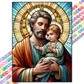 Peinture diamant Pâques Jésus 20 à 70 cm – Couleur kaki foncé (22)