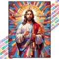 Peinture diamant Pâques Jésus 20 à 70 cm – Couleur VIOLETTE/Violet (13)