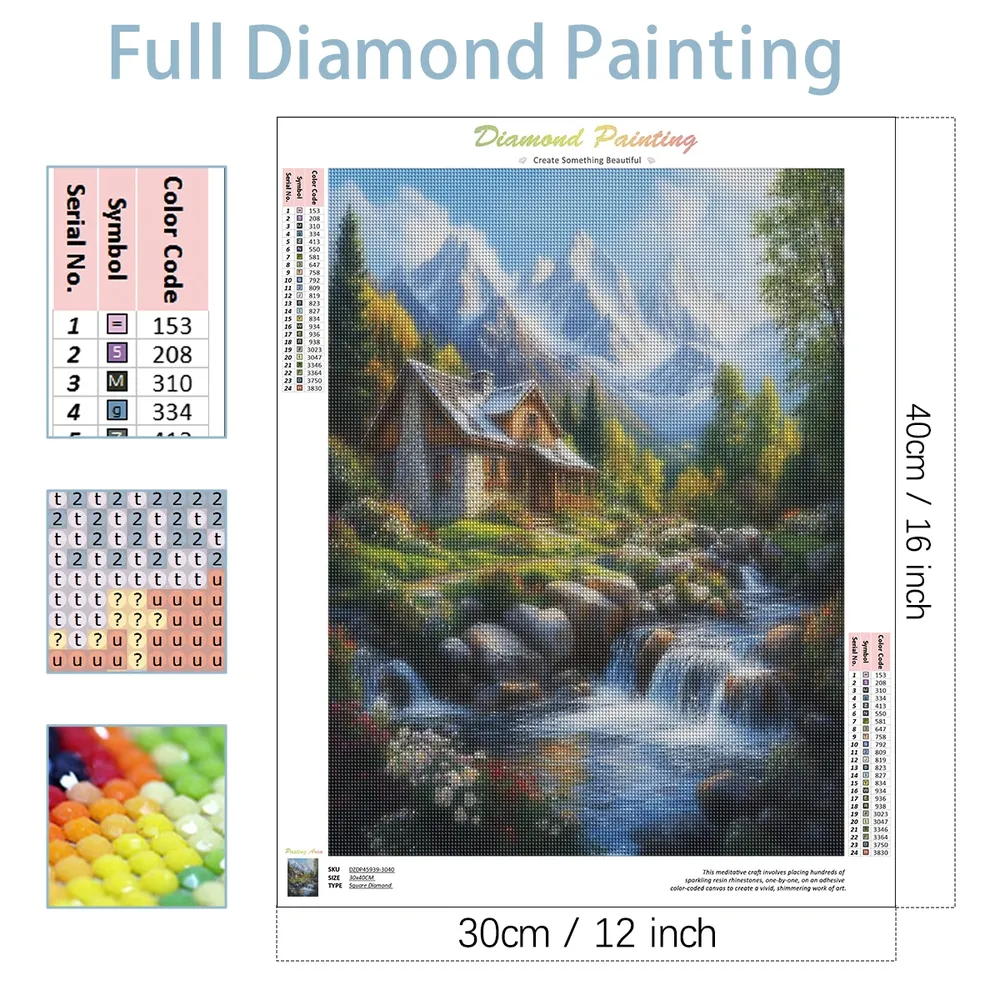 Peinture diamant paysage 20 à 50 cm carré ou rond