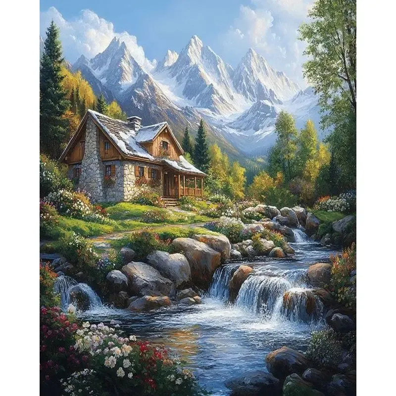 Peinture diamant paysage 20 à 50 cm carré ou rond