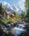 Peinture diamant paysage 20 à 50 cm carré ou rond – Couleur DZDP102226