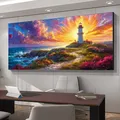 Peinture diamant paysage abstrait coucher de soleil grand format – 1