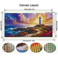 Peinture diamant paysage abstrait coucher de soleil grand format – 2
