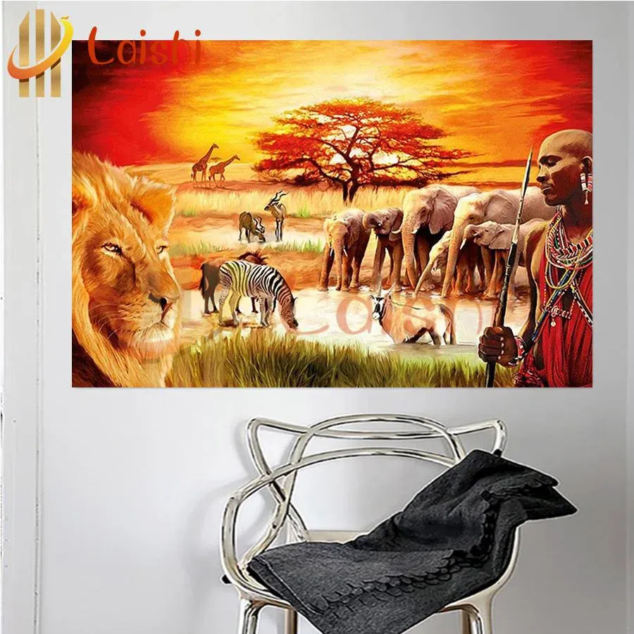 Peinture diamant paysage africain 20 à 65 cm carré
