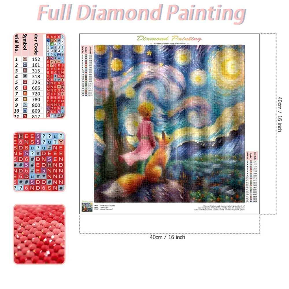 Peinture diamant paysage coloré 25 à 40 cm