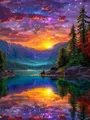 Peinture diamant paysage étoilé 20 à 70 cm – Couleur 7913