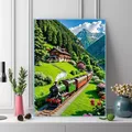 Peinture diamant paysage ferroviaire 20x30 à 50x70 cm – 3