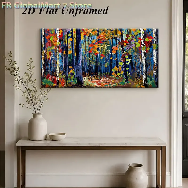 Peinture diamant paysage forestier abstrait 20 à 70 cm