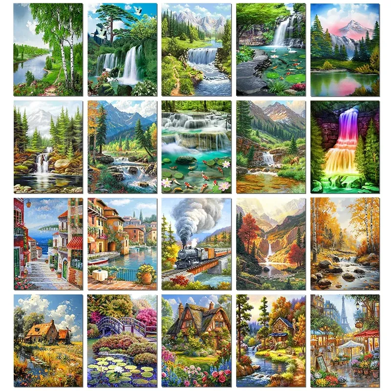 Peinture diamant paysage forêt 20x30 à 40x50 cm