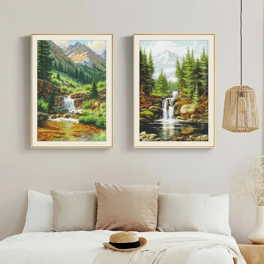 Peinture diamant paysage forêt 20x30 à 40x50 cm