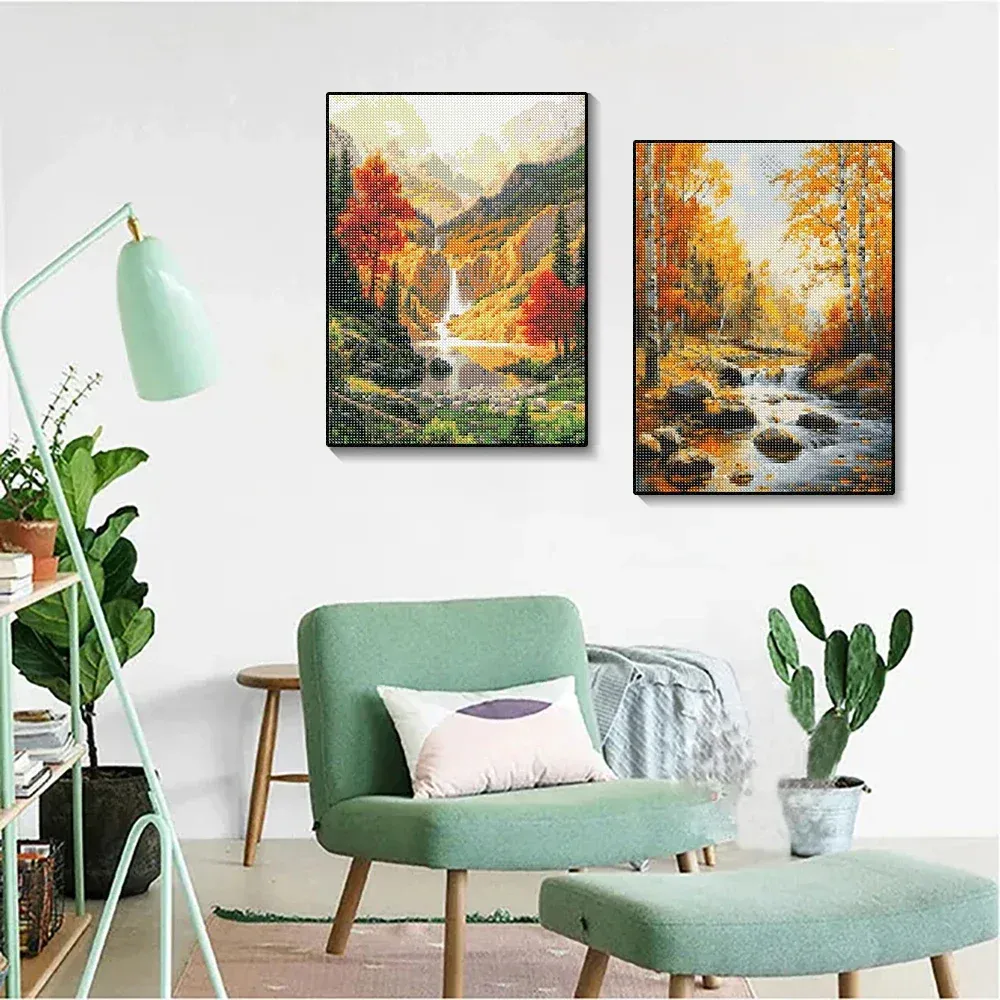 Peinture diamant paysage forêt 20x30 à 40x50 cm