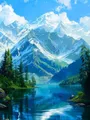 Peinture diamant paysage forêt 20x30 à 50x70 cm – Couleur 1344