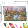 Peinture diamant paysage forêt 30 cm ronde – 4