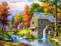 Peinture diamant paysage forêt 30 cm ronde – Couleur ASFX6024