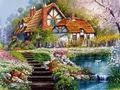 Peinture diamant paysage forêt 30 cm ronde – Couleur ASFX6025