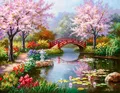 Peinture diamant paysage forêt 30 cm ronde – Couleur ASFX6028