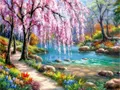 Peinture diamant paysage forêt 30 cm ronde – Couleur ASFX6029
