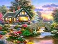 Peinture diamant paysage forêt 30 cm ronde – Couleur ASFX6032