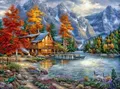 Peinture diamant paysage forêt 30 cm ronde – Couleur ASFX6033