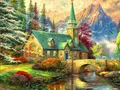 Peinture diamant paysage forêt 30 cm ronde – Couleur ASFX97