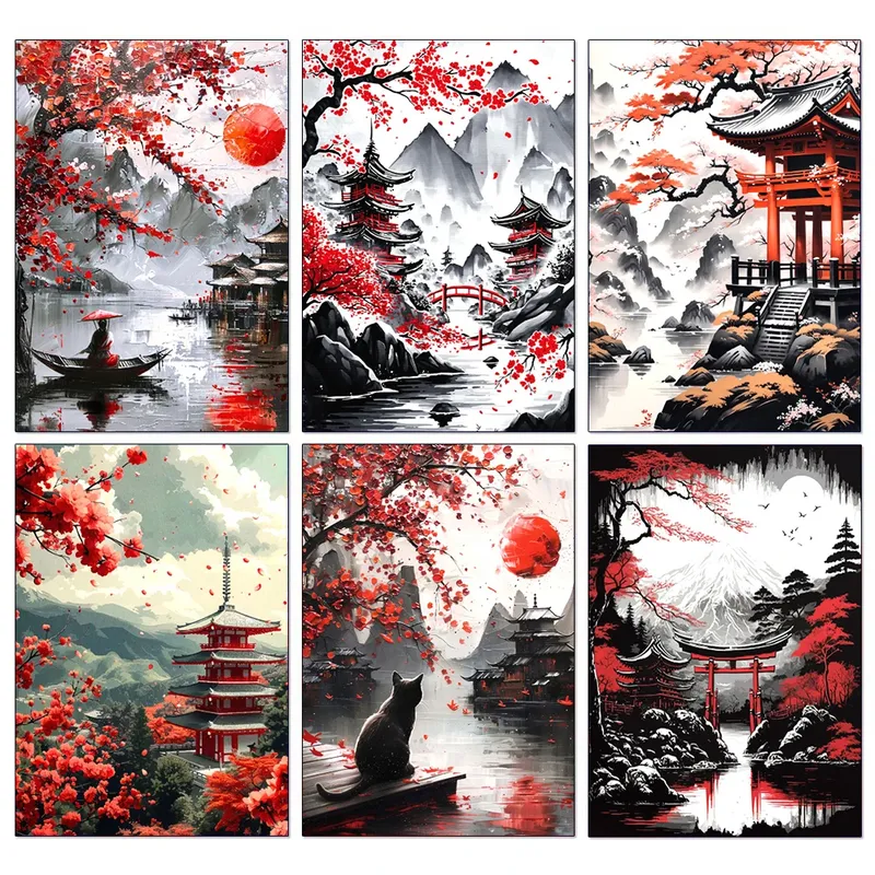 Peinture diamant paysage japonais 20x30 à 40x50 cm