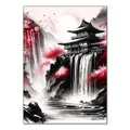 Peinture diamant paysage japonais 20x30 à 40x50 cm – Couleur Bourgogne (RT-2377)
