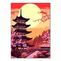 Peinture diamant paysage japonais 20x30 à 40x50 cm – Couleur Brun (RT-2390)
