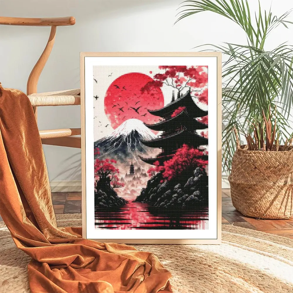 Peinture diamant paysage japonais 20x30 à 40x50 cm