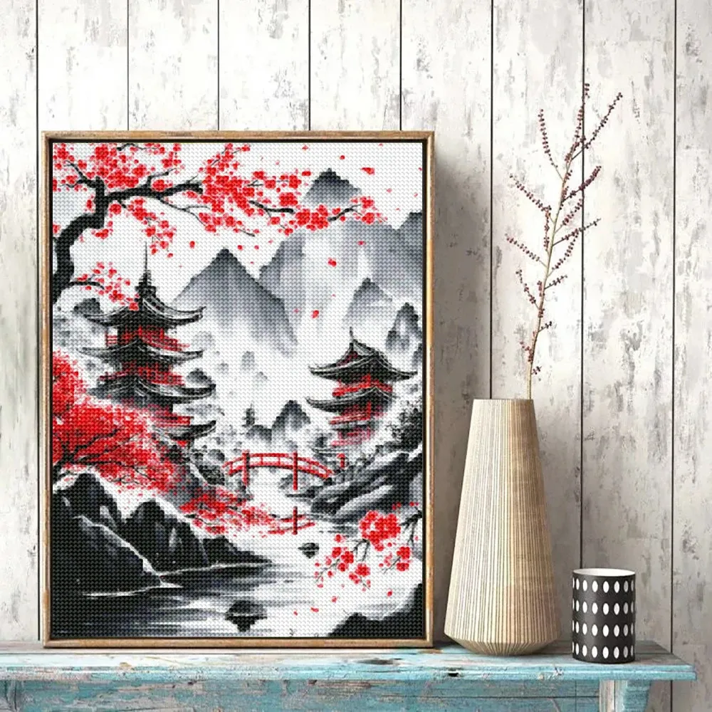 Peinture diamant paysage japonais 20x30 à 40x50 cm