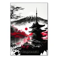 Peinture diamant paysage japonais 20x30 à 40x50 cm – Couleur Gris foncé (RT-2391)