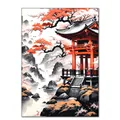 Peinture diamant paysage japonais 20x30 à 40x50 cm – Couleur Violet (RT-2378)