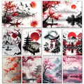 Peinture diamant paysage japonais Sakura 20x30 à 40x50 cm – 1