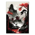 Peinture diamant paysage japonais Sakura 20x30 à 40x50 cm – Couleur KEP-601U
