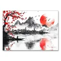 Peinture diamant paysage japonais Sakura 20x30 à 40x50 cm – Couleur KEP-612U