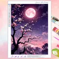 Peinture diamant paysage lune arbre 20x30 à 40x50 cm – Couleur FDX6807