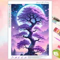 Peinture diamant paysage lune arbre 20x30 à 40x50 cm – Couleur FDX6809