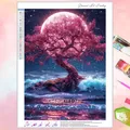Peinture diamant paysage lune arbre 20x30 à 40x50 cm – Couleur FDX6811